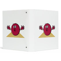 funny scared bowling ball going down alley cartoon 3 ring binders