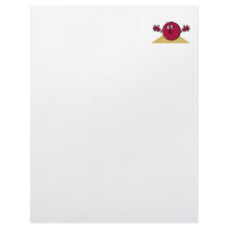 funny scared bowling ball going down alley cartoon custom letterhead