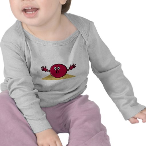 funny scared bowling ball going down alley cartoon tshirt