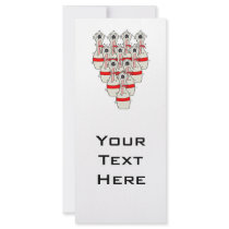 funny scared cartoon bowling pins custom rack cards