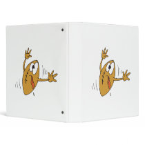 funny scared cartoon football character binder