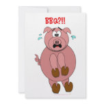 Funny Scared Cartoon Pig BBQ Party Invitations