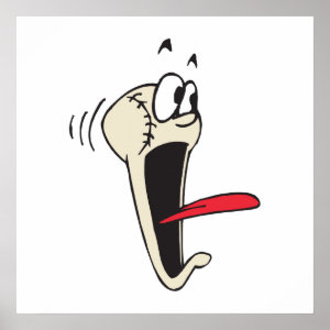 funny scared screamer cartoon baseball print