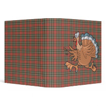funny scared turkey 3 ring binder
