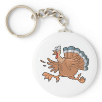 funny scared turkey key chain