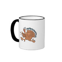 funny scared turkey coffee mug