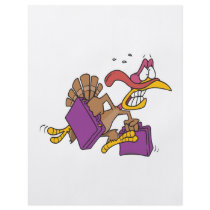 funny scared turkey on the run flyer design
