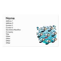 funny school of fish wearing ties business card template
