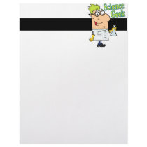 funny science geek cartoon character customized letterhead