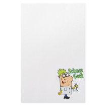 funny science geek cartoon character stationery