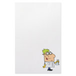 funny science nerd cartoon character custom stationery