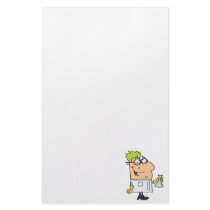funny science nerd cartoon character customized stationery