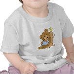 Funny Scratching Back Bear and Bird t-shirts