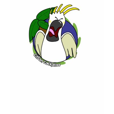 Funny Screaming Citron Cockatoo Dark Tee Shirt by MenagerieMayhem