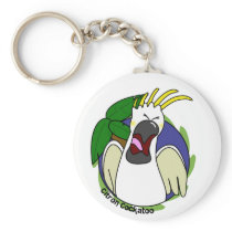 Funny Screaming Citron Cockatoo Keychain