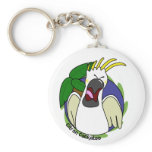 Funny Screaming Citron Cockatoo Keychain