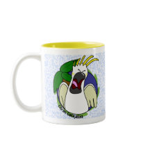 Funny Screaming Citron Cockatoo mugs