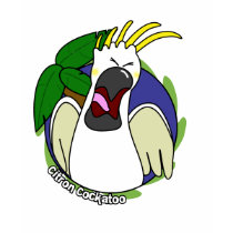 Funny Screaming Citron Cockatoo t-shirts by MenagerieMayhem Funny Screaming Citron Cockatoo t-shirts