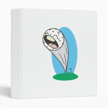 funny screaming golfball cartoon vinyl binder