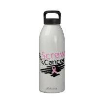 Funny Screw Breast Cancer Drinking Bottle