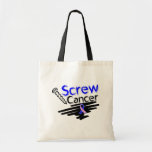 Funny Screw Male Breast Cancer Tote Bags