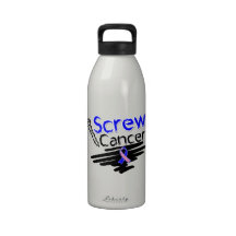Funny Screw Male Breast Cancer Reusable Water Bottles