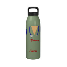 Funny Scrubs Nurses Whimsical Design Drinking Bottles