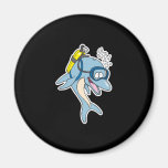 funny scuba diving dolphin magnets