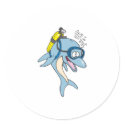 funny scuba diving dolphin stickers by doonidesignsanimals funny scuba diving dolphin stickers