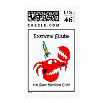 Funny scuba diving postage
