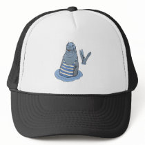 funny seal wearing bathing suit trucker hats