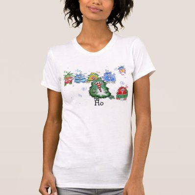 Funny Seven Christmas Cartoon Kiwi Birds T-shirt
