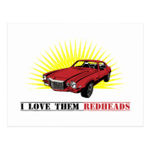 Funny Seventies Muscle Car Postcard
