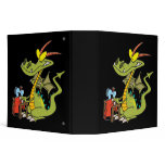funny sewing domesticated dragon cartoon binder
