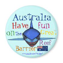 Funny shark Australia Great Barrier Reef magnet