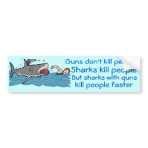 Funny Shark Gun Control Bumper Stickers