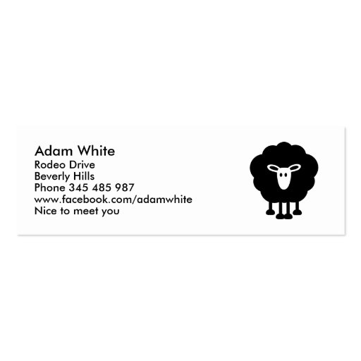 Funny sheep business card (front side)