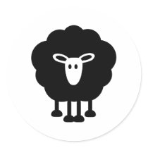 Funny sheep round sticker