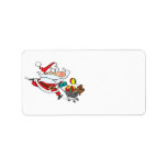 funny shopping santa cartoon custom address labels