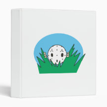 funny silly cartoon golfball hiding in bushes vinyl binders