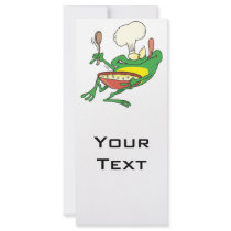 funny silly cooking chef frog cartoon rack card