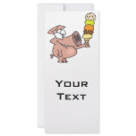 funny silly cute piggy pig with ice cream cone customized rack card