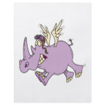 funny silly flying rhino rhinoceros cartoon personalized flyer
