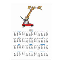funny silly giraffe in a car commuting business card template