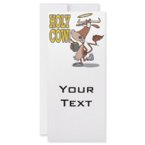 funny silly holy cow cartoon character rack cards