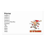 funny silly santa elf in training jogging cartoon business card templates