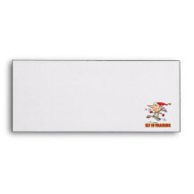 funny silly santa elf in training jogging cartoon envelope