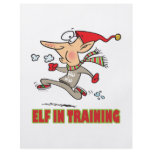 funny silly santa elf in training jogging cartoon flyers