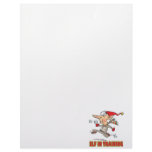 funny silly santa elf in training jogging cartoon letterhead