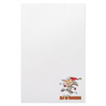 funny silly santa elf in training jogging cartoon stationery